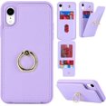 thumbnail image 2 of for iPhone XR Case with Card Holder,Credit Card Holder,Ring Stand Kickstand,Flip Shockproof Cute Phone Wallet Case for Women (6.1 inch,Purple), 2 of 15