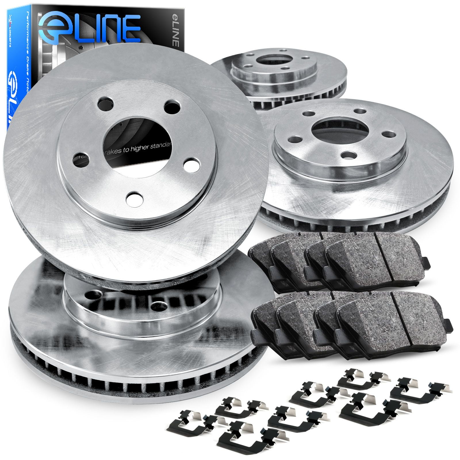 For Volvo S40 V50 Front and Rear Brake Rotors and Ceramic Pads