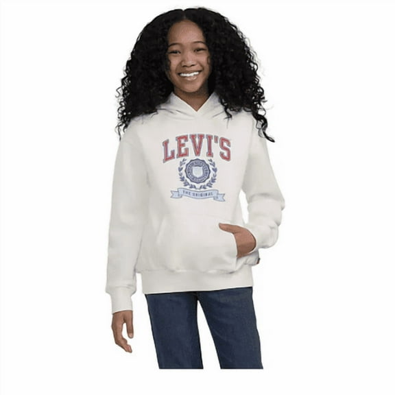 Levi's Girl's Medium Egret Fleece Hoodie