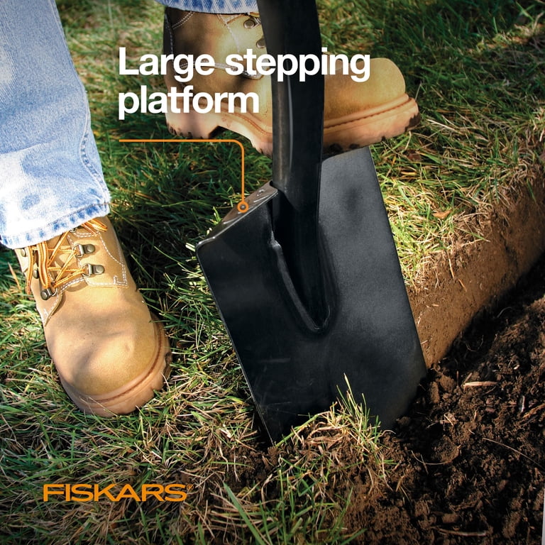 Robust Steel Spade, 13 Inch Blade, D,Handle, & Dual Foot Pads