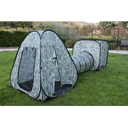 G3ELITE Kids Camo Tunnel 3 Piece Play Tent Pop Up Foldable Set with Carry/Storage Bag Indoor/Outdoor Boys/Girls Playset Camouflage Base Fort (1 Year Warranty)
