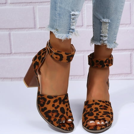 

iOPQO Women s sandals Ladies Fashion Solid Color Suede Fish Mouth Chunky High Heel Zipper Sandals Suede Fish Mouth Chunky Brown 39