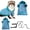 Blue white stripe, variant on Pet Ferrets Fleece Hoodie and Leash Harness Set For Winter Warmth