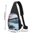 thumbnail image 4 of Disketp Sling Backpack,Multipurpose Crossbody Shoulder Bag Travel Hiking Daypack-Lighthouse in a Stormy Sea, 4 of 6