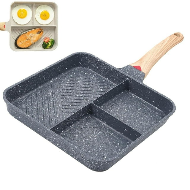 Divided Saute Pan Divided Pan For Cooking Nonstick Egg Frying Pan For Pancakes And Sausage Omelet Pan Cooker Cooker Hood Extractor Food Cooker Portable Cooker 4 Liter Egg Cooker