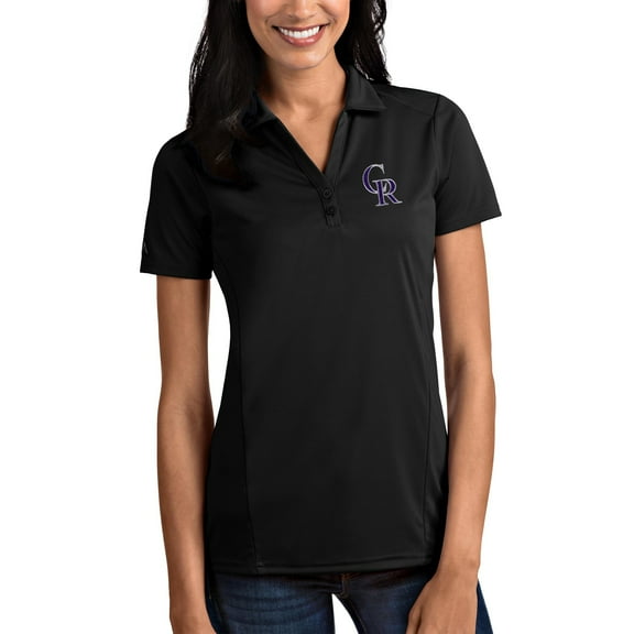Colorado Rockies Antigua Women's Tribute Polo - Black