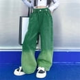 thumbnail image 2 of BLCHUNen Girls Clothes Girls Jeans Gradient Color Elastic High Waisted Dressy Casual Streetwear Wide Leg Denim Pants, 2 of 4