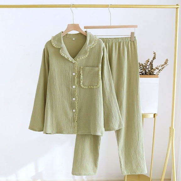 Womens Pajama Sets Women's Long-sleeved Trousers Pajamas Women's Pocket Style Solid Color Home Wear Two-piece Set Women Pjs Sets Pajamas for Women Winter Pajamas for Women