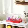 thumbnail image 2 of PawHut Cage pour Hamster de 18,5 Po avec Roue d'Exercice et Gourdes pour Bouteille d'Eau Rouge, 2 of 10