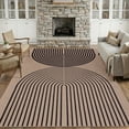 thumbnail image 2 of Garvee 8'x10' Modern Rainbow Area Rug Geometric Stripe Carpet, Washable Non Slip Rug for Living Room Bedroom Dining Room, Linen and Black, 2 of 8