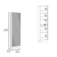 thumbnail image 4 of Bedroom Storage Shoe Rack Chimg, Mirror, Five Interior Shelves, Single Door Cabinet, White Finish,Bedroom Dressers, 4 of 7