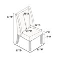 thumbnail image 5 of Wingback Style Dining Chairs Of 2, Upholstered Seat, Oak Finish And Charming Bronze Nailhead Trim In Fabric, With, 5 of 6