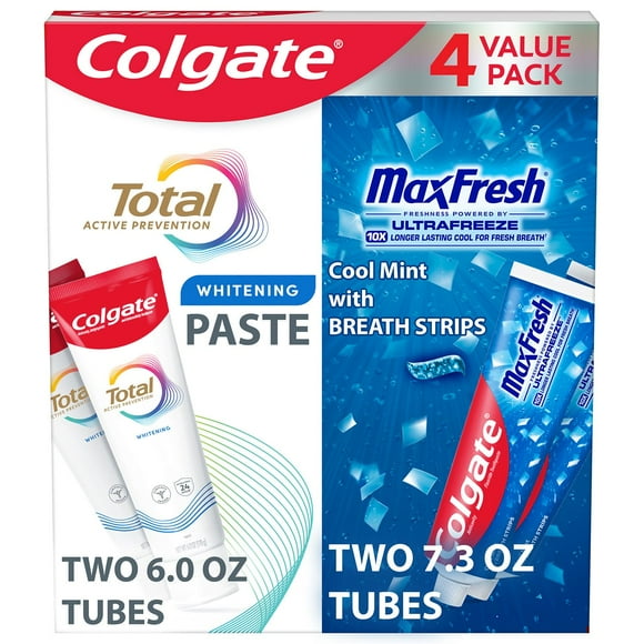 Colgate Total Whitening + Maxfresh Toothpaste, 26.6 oz., 4 pk.