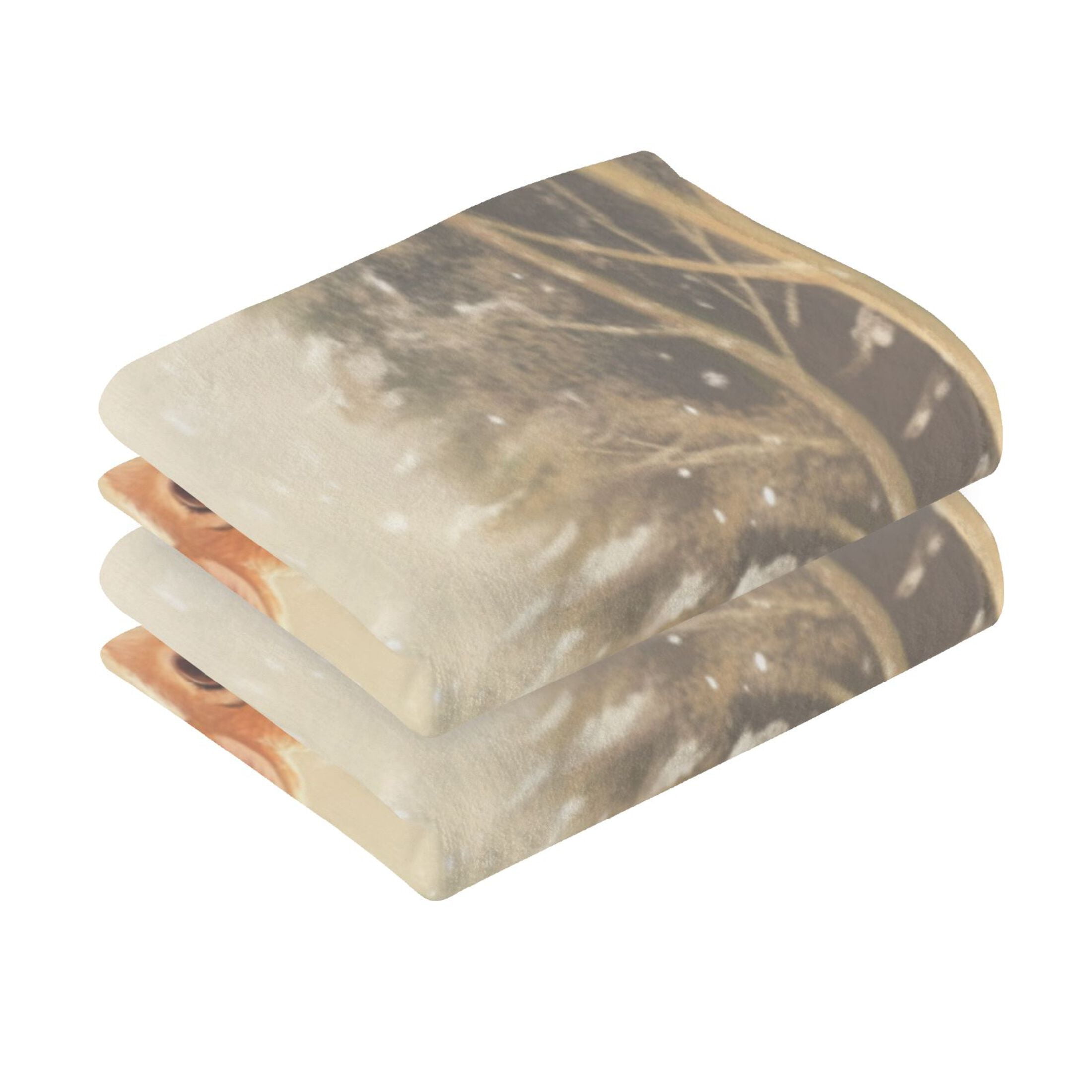 Cotton Towel Two-Piece 16x28 Inch One Sizex2 Face Towel Set Towel Set Cotton Hand Bath Towel Bathroom Beach Christmas Snow Deer