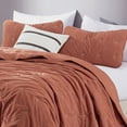 thumbnail image 3 of Chezmoi Collection Corduroy Queen Quilt Set Terracotta, 3-Piece Luxury Soft Cross Stitch Polyester Corduory Lightweight Bedspread, 1 Quilt 90 in x 94 in and 2 Pillow Shams 20 in x 26 in, 3 of 9