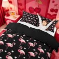 thumbnail image 3 of meiyoeat Pink Wild Flamingo Bedding,Tropical Animal Theme Duvet Cover Full For Girl,Reversible,3pcs,1 Duvet Cover and 2 Pillowcases, 3 of 6