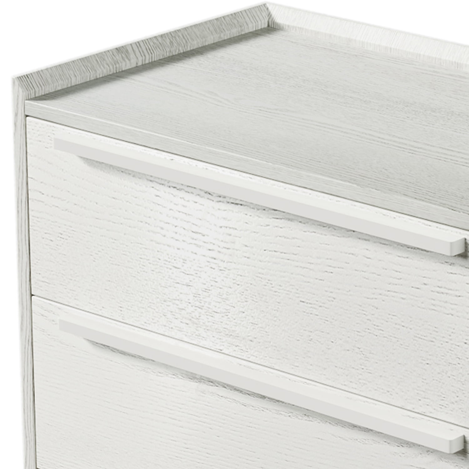 Kadyn MDF Side Table, Modern Style Nightstand with 5-Drawer and Wood Legs, Bedside End Table for Bedroom, White