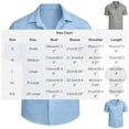 thumbnail image 3 of Men's Solid Casual Button Up Shirt Polyester | Short Sleeve Blouse Top Turndown Collar Relaxed Fit Easy Care Wrinkle Resistant Daily Wear Work Dress Shirt Gift | Zenithor,Sky Blue XL, 3 of 5