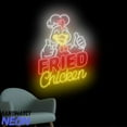 thumbnail image 2 of Handmadetneonsign Fried Chicken Neon Sign, Chicken Chef Led Sign, Fried Chicken Open Wall Art, Fast Food Wall Decor 77241, 2 of 5