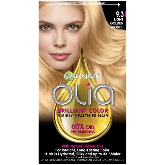 Garnier Olia Ammonia-Free Brilliant Color Oil-Rich Permanent Hair Color 9.3 Light Golden Blonde (1 Kit) Blonde Hair Dye (Packaging May Vary)