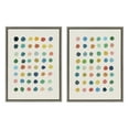 thumbnail image 3 of Kate and Laurel Sylvie Meditation 1 and 2 Framed Canvas Wall Art Set by Kelly Knaga, 2 piece 18x24 Gray, Modern Abstract Colorful Polka Dot Art Set for Wall Home Decor, 3 of 7