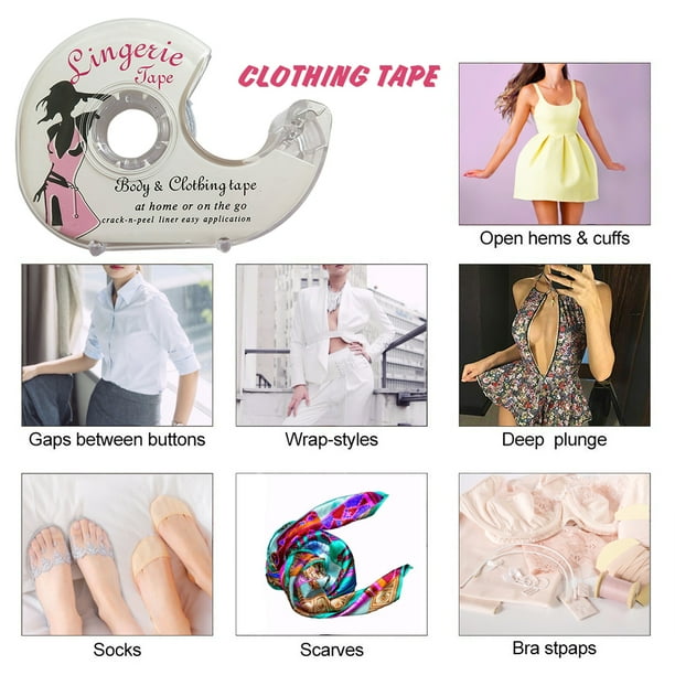 Cinta Para Ropa Cinta Para Ropa De Doble Cara 5M Cinta Transparente Para Ropa De Doble Cara Invisible Adhesivo Fijo Antideslizante Anggrek Otros