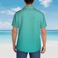 thumbnail image 3 of Lsque Turquoise Glitter pattern Hawaiian Shirt for Men, Unisex Summer Beach Casual Short Sleeve Button Down Shirts-X-Large, 3 of 9