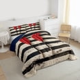 thumbnail image 3 of Feelyou Ocean Paddle Bedding Comforter Set for Teen, Retro Striped Geometric Twin Comforter Sets, Farmhouse Lodge Cabin Reversible Bedding Set, Luxury Bedroom Decor, 2 Pieces, 3 of 8