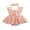 Pink, variant on Newborn Baby Girls Birthday Dress Romper Princess Baptism Outfit Wedding Party Dress Lace Butterfly Fly Sleeve Mesh Skirt Hem Backless Jumpsuits Playssuit with Headband