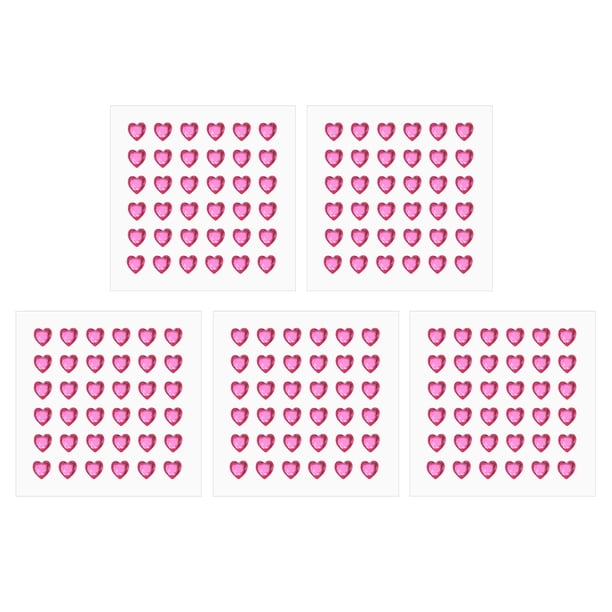 Pegatinas en forma de corazón Uxcell, corazones de acrílico autoadhesivos, pegatinas de joyas para manualidades y bricolaje en rosa claro