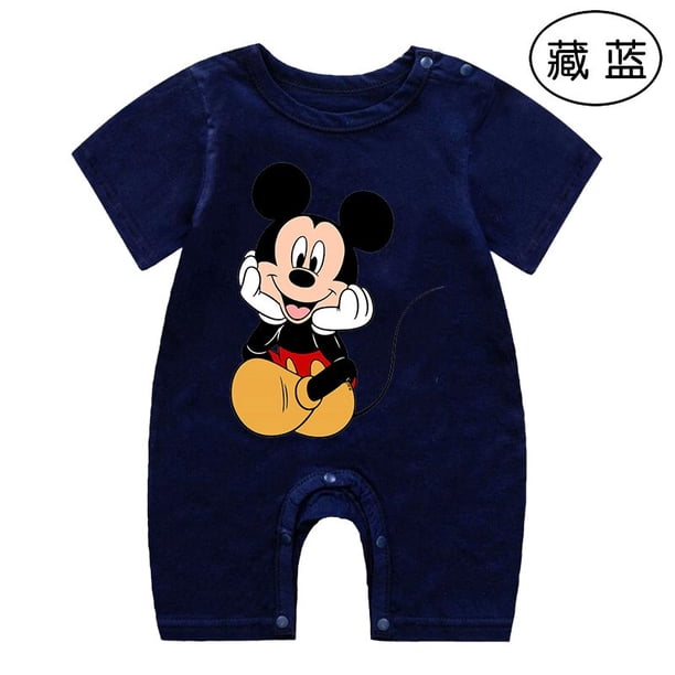 Mamelucos de verano para bebés, pijamas con estampado de dibujos animados de Mickey y Minnie para niños, mono para niñas, ropa para bebés, ropa infantil, Pijamas para niños pequeños Outfit24M Gao Jinjia LED