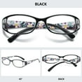 thumbnail image 3 of MAGIMODAC Women Reading Glasses Cateye Floral Fashion Plastic Eyeglasses Eyewear Readers (1 Pcs Black Reading Glasses, +3.75）, 3 of 4