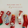 thumbnail image 4 of Biezeib Kids New Year Socks for Girls  Boys Dragon Letter Pattern Red Toddler Sweet Anti-Skid Cute Baby Socks Fall Winter Casual Socks, 4 of 7