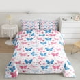 thumbnail image 2 of Feelyou Blue Pink Butterfly Bedding Comforter Set for Girl, Dreamy Cartoon Stars Twin Comforter Sets, Kawaii Animal Reversible Bedding Set, Super Cozy Room Decor, 2 Pieces, 2 of 8