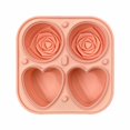 thumbnail image 2 of Ice Cube Tray,Rose & Heart Large Ice Cube Tray Non Stick Food Grade Silicone Ice Ball Maker Whiskey Ice For Cocktails Whiskey Built In Funnel, 2 of 9