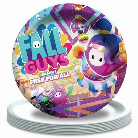 Fall Guys Party Decorations Tableware Plates Supplies Birthday Disposable Dinnerware