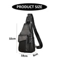 thumbnail image 2 of Bolso bandolera de cuero para hombre, bolso bandolera, mochila informal para el día, bolso para el pecho, mochila de viaje para senderismo, 2 of 5