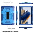 thumbnail image 5 of Shockproof Case for Samsung Galaxy Tab A8 10.5" SM-X200 X205 X207, Military Grade Protection Rotating Stand Hand Strap Shoulder Strap Kids Friendly Bumper Rugged Case for Galaxy Tab A8 10.5",Blue, 5 of 8
