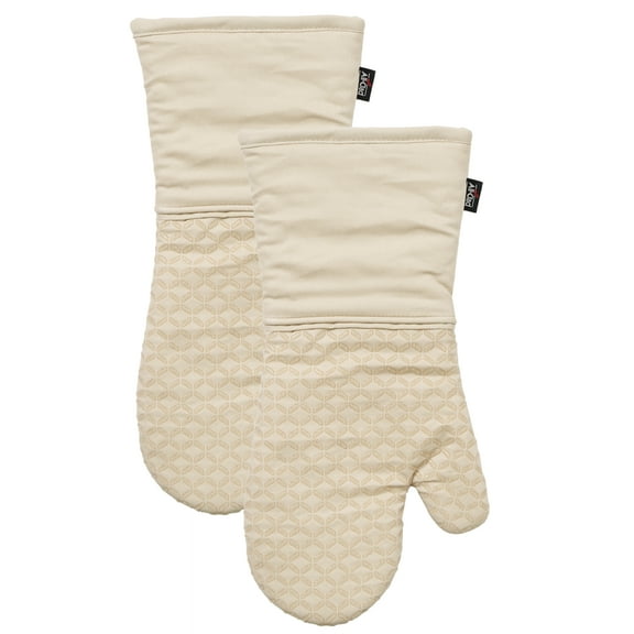 All-Clad Ogee Silicone Printed Oven Mitt, 2-Pack, Toast