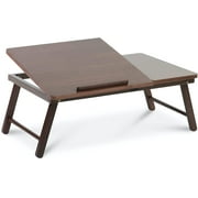 PJ Wood Folding Half-Open Top Laptop Desk and Bed Table - Walnut
