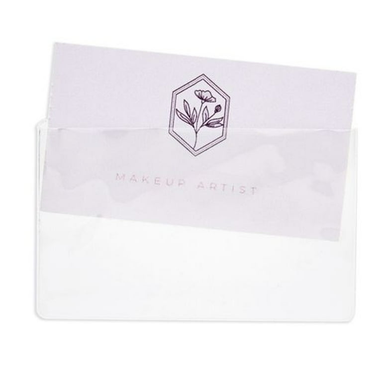 Durable Pocketfix Self-Adhesive Clear PVC Pockets - 57x90mm Side Opening, Pack Of 100 With Inserts