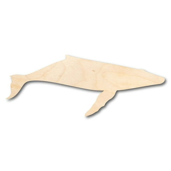 Unfinished Wood Humpback Whale Shape - Ocean - Craft - up to 46" DIY 5" / 1/4"