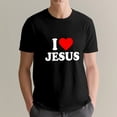thumbnail image 3 of I Love Jesus I Heart Jesus Funny Jesus T-Shirt, OdeJous Funny T-Shirt Black, S, 3 of 5