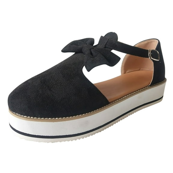 VerPetridure Women's Sandals Summer Casual Tassel Round Toe Flat Pumps Thick Bottom Buckle Strap Casual Beach Shoes