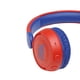 thumbnail image 2 of JBL Jr310BT Kids Wireless On-Ear Headphones - Bluetooth Headphones with Microphone, Safe Sound Under 85dB Volume, 30H Battery, Foldable, Comfort, Easy, Soft, Cool Colors (Red), Small, 2 of 5