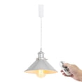 thumbnail image 1 of FSLiving Adjustable Height Remote Control J-Type Track Pendangt Light with E26 Silver Socket Retro Decoration Industrial Factory Silver Lamp Dimmable Color Changing for Kitchen,Customizable - 1 Light, 1 of 9
