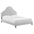 thumbnail image 2 of Modway Gwyneth Tufted Performance Velvet Full Platform Bed in Light Gray, 2 of 10