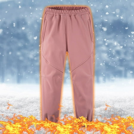 Lilgiuy Boys Girls Fashion Solid Color Keep Warm Windproof Water Proof Outdoor Hiking Ski Pants for Travel Vacation Holiday