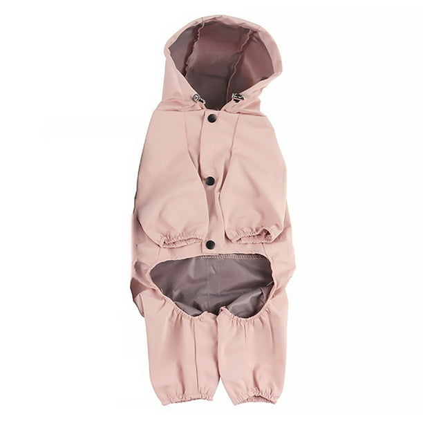 unbranded Abrigo Impermeable Reflectante Para Perro Color Rosa Con Capucha Ajustable Y Material Transpirable