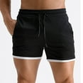 thumbnail image 3 of Clearance Mens Shorts, Mens Fashion Casual Solid Drawstring Elastic Waist Shorts Side Pokets Short Pants, 3 of 3